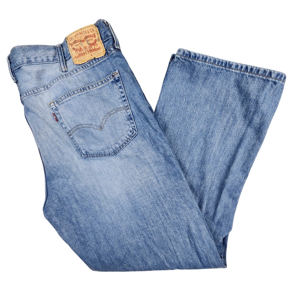 Levis 559 Jeans Mens 44x32 Blue 100% Cotton Relaxed Straight Light Wash Classic